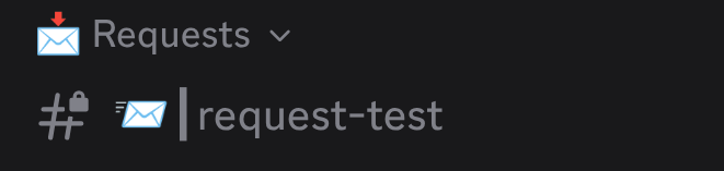 The #request-test channel in the Discord channel list